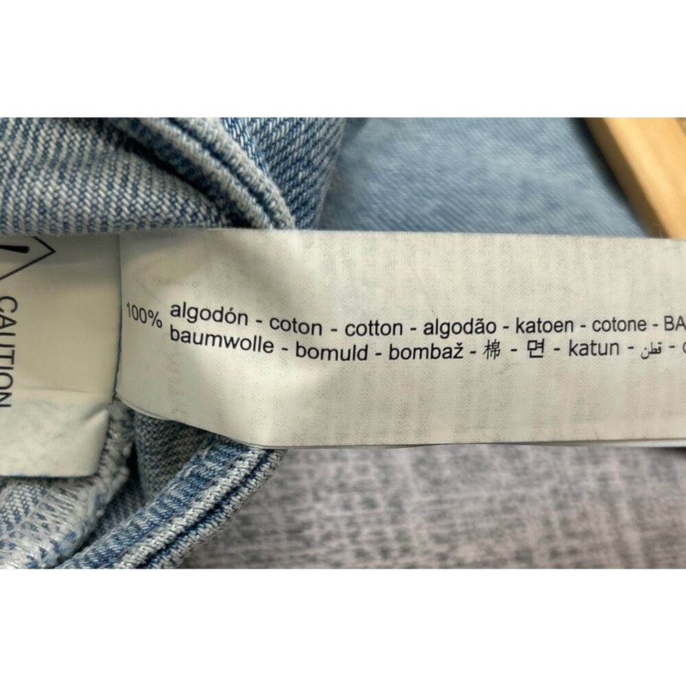 Zara Cropped Denim Bolero Jacket Cut Out Blue Size Medium High Crop New - Picture 7 of 9